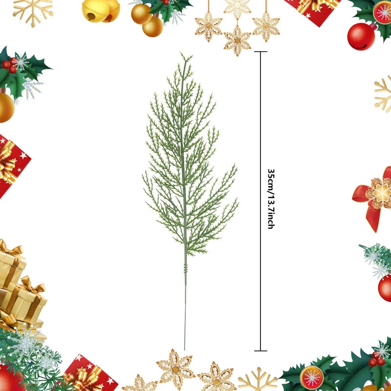 Alpurple 40 PCS Artificial Pine Leaves Branches-13.7 Inches Fake Greenery Pine Sprigs-Faux Picks for DIY Garland Wreath Christmas Embellishing and Home Garden Decoration (40PCS) - Image 2